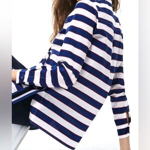 Lacoste Striped Button-down with knit stripe down sides, size 38 (M)